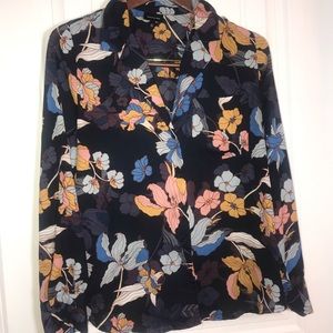 Who What Wear Long Sleeve Floral Blouse